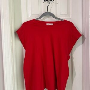 Zara Bold Red Short Sleeve Top